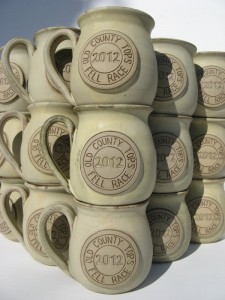 Named mugs at Bentham Pottery.