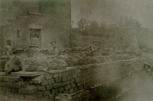 Clay drying on the clay pan walls at Waterside pottery.